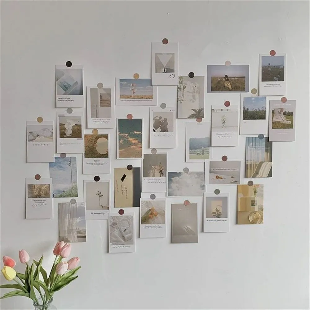 Fotowand, Polaroids, Tulpen, Wanddeko, Hell, Hintergrundbild für iPad und Tablet