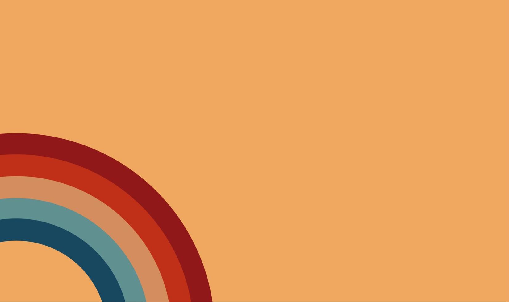 Regenbogen, Retro, Orange, 70er-Stil, Minimalistisch, HD, Hintergrundbild für den PC