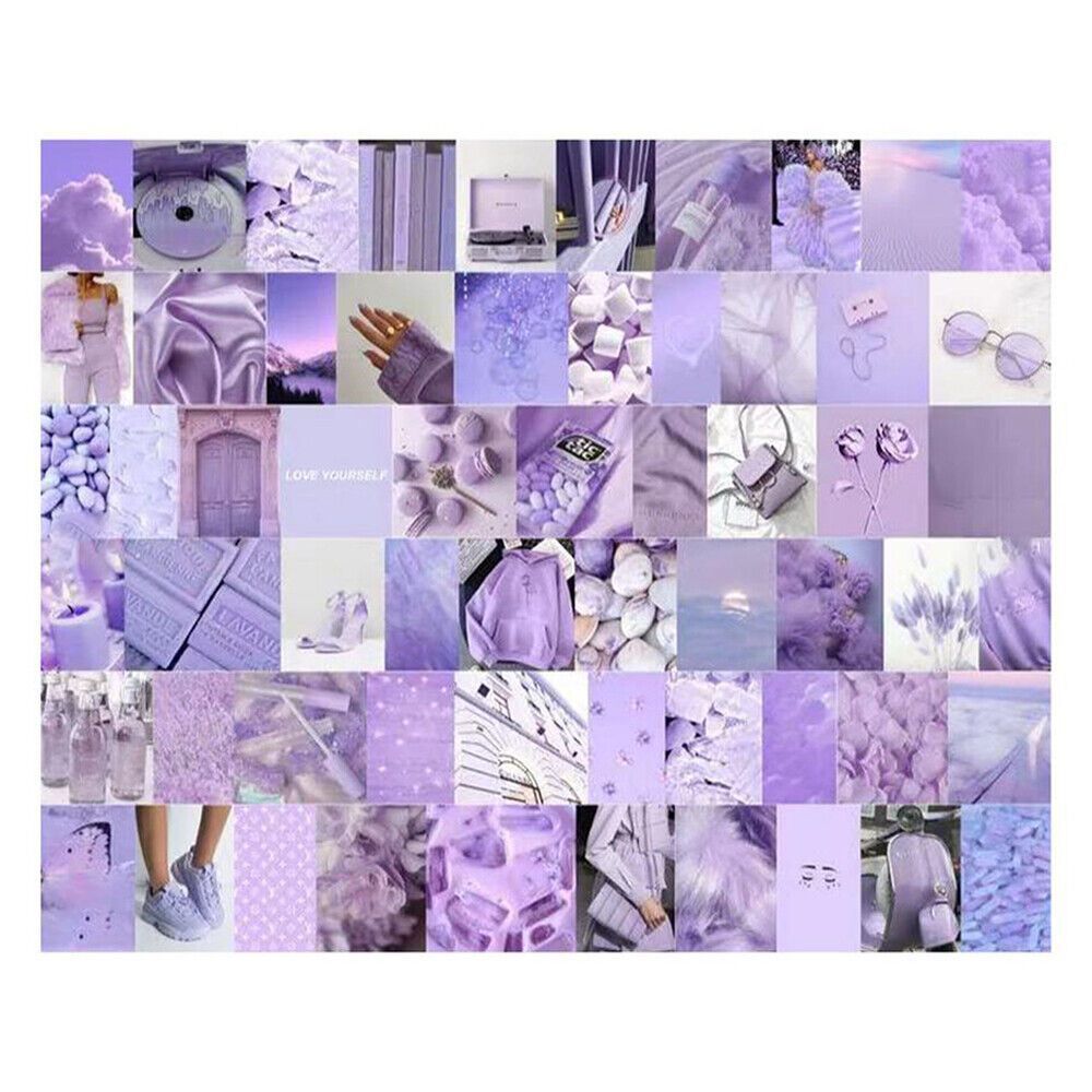 Collage, Lila, Lavendel, Moodboard, Pastellfarben, Hintergrundbild für iPad und Tablet