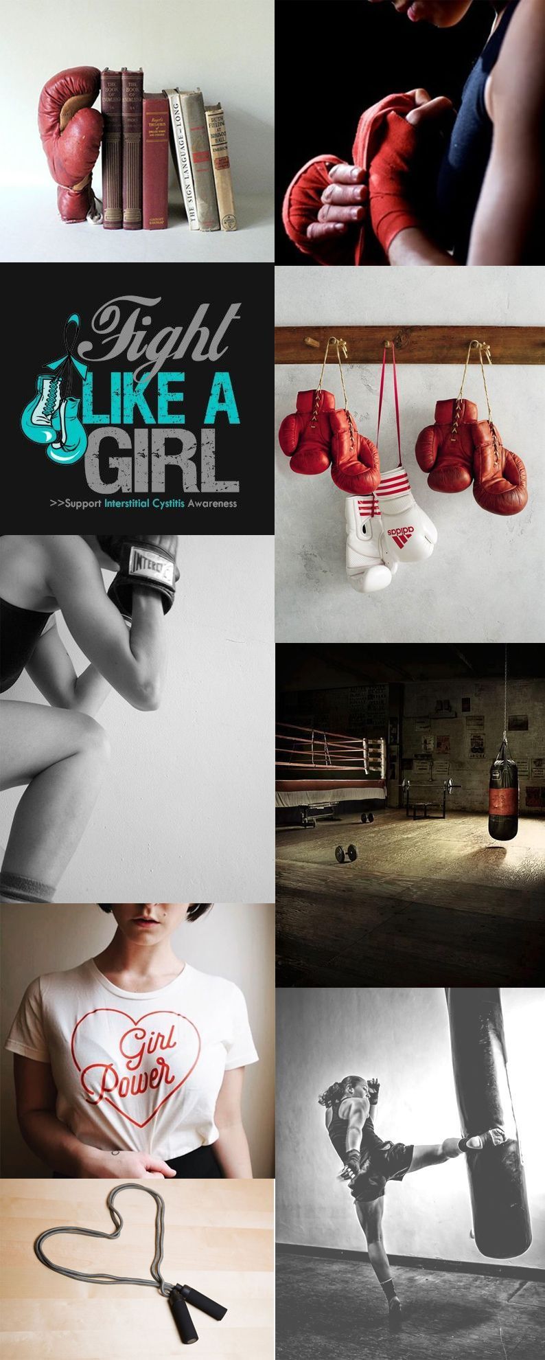 Fight Like a Girl, Collage, Frauenboxen, Hochformat, HD, Hintergrundbild fürs Handy