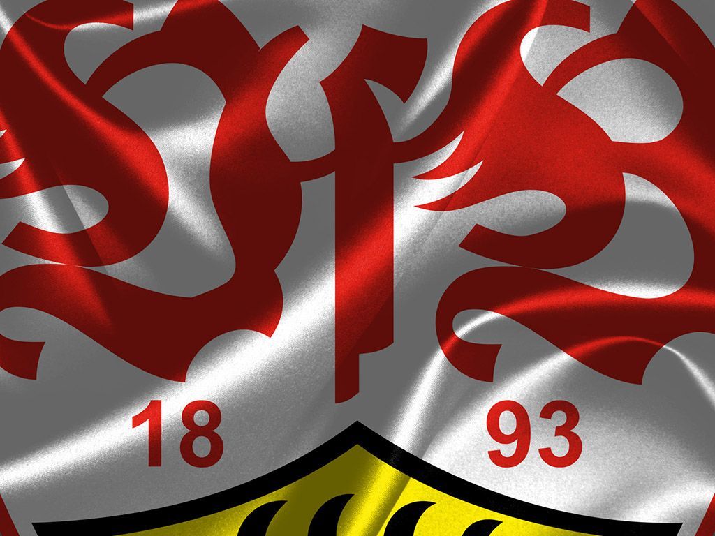 VfB Stuttgart, Wappen, Fahne, Nahaufnahme, Rot-Weiß, Hintergrundbild für iPad und Tablet