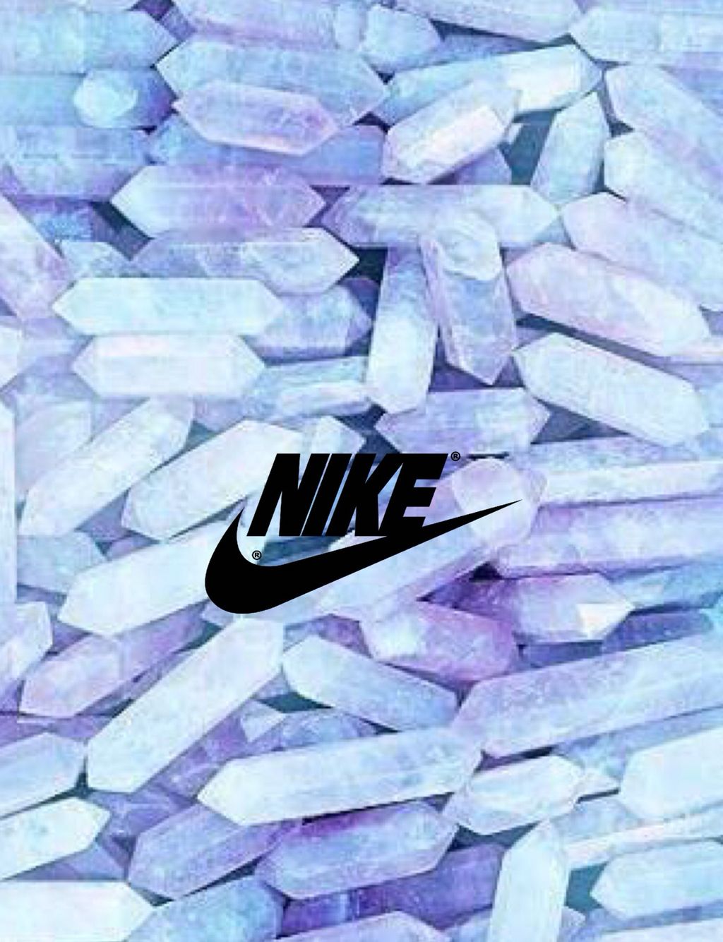 Nike, Swoosh, Kristalle, Pastellblau, Lila, HD, Hintergrundbild fürs Tablet