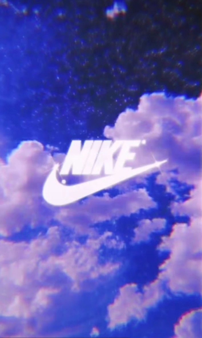 Nike, Logo, Wolken, Blau, Lila, Hochformat, Hintergrundbild fürs Smartphone
