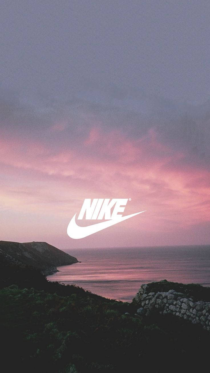 Nike, Logo, Küste, Abendhimmel, Rosa, HD, Hintergrundbild fürs Handy