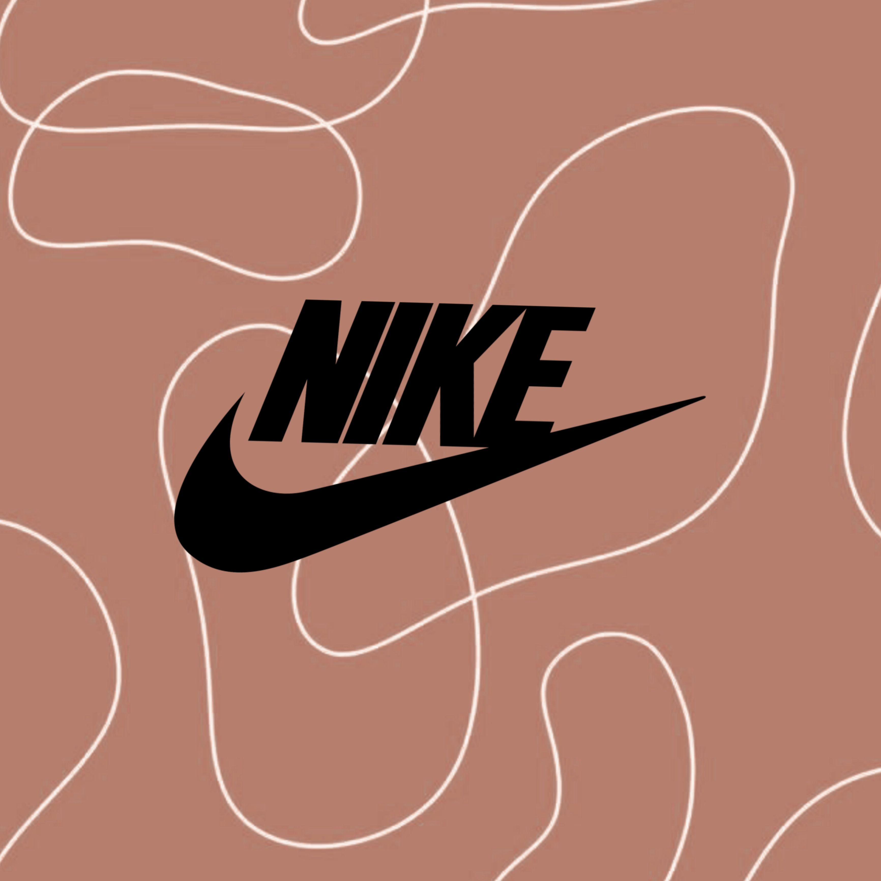 Nike, Logo, Linien, Altrosa, Schwarz, 2K, iPad-Hintergrundbild