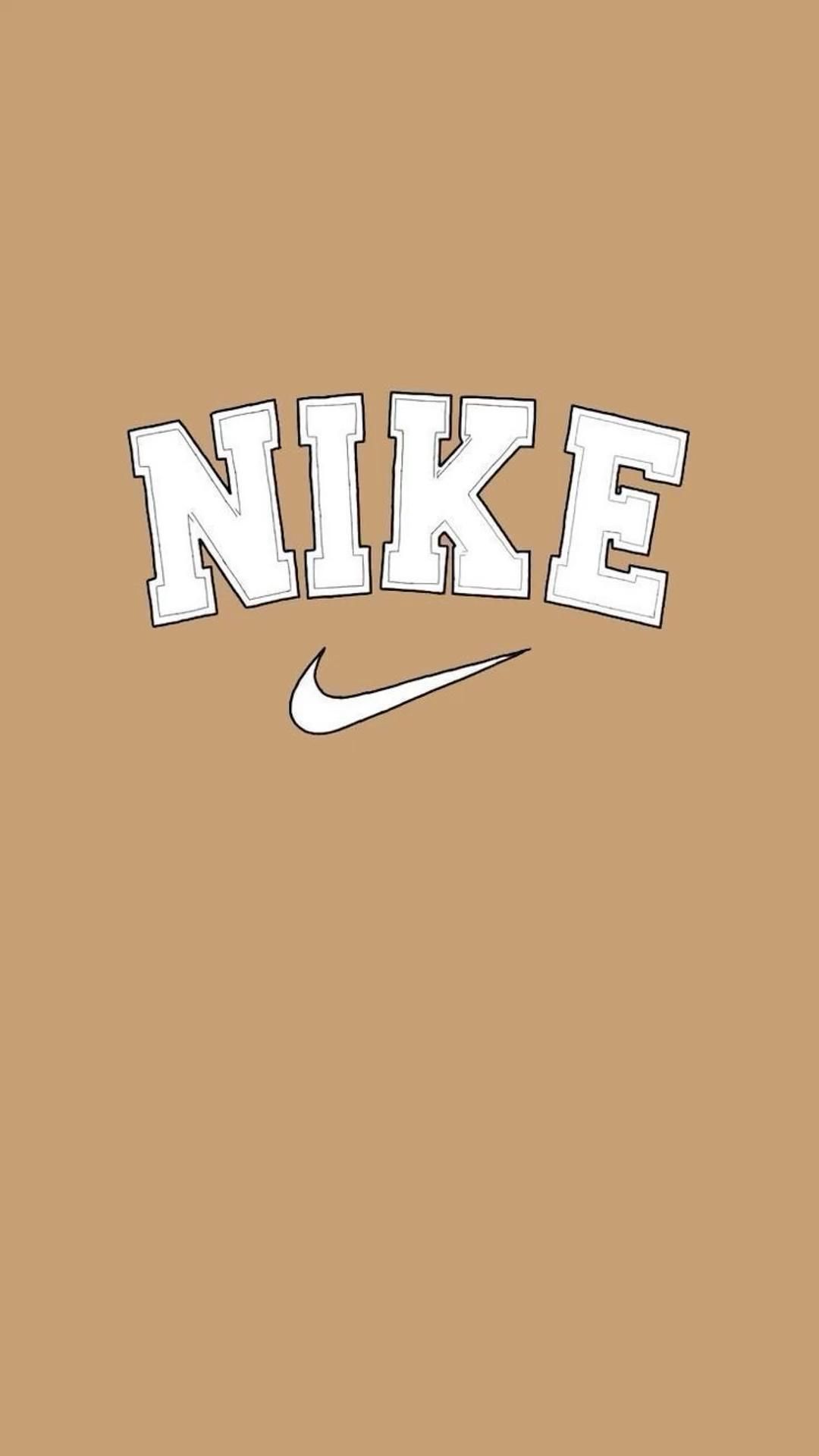 Nike, Logo, Beige, Minimalistisch, Full HD, Handy-Hintergrund im Hochformat