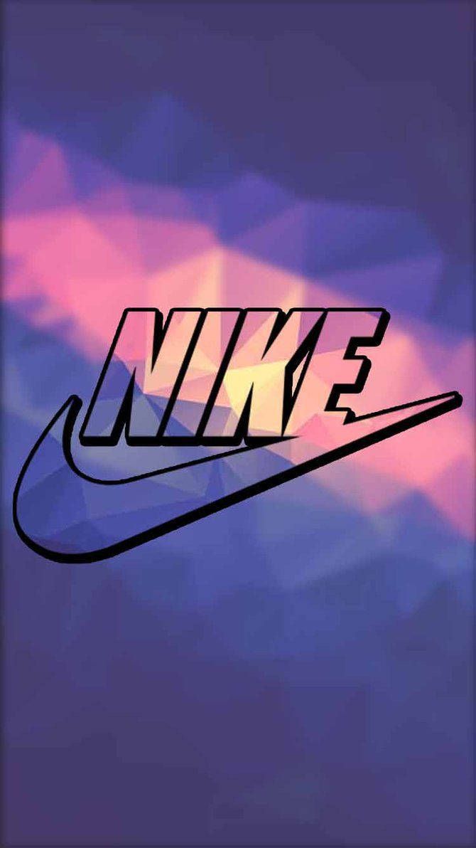Nike, Logo, Polygone, Lila, Pink, Hochformat, Hintergrundbild fürs Smartphone