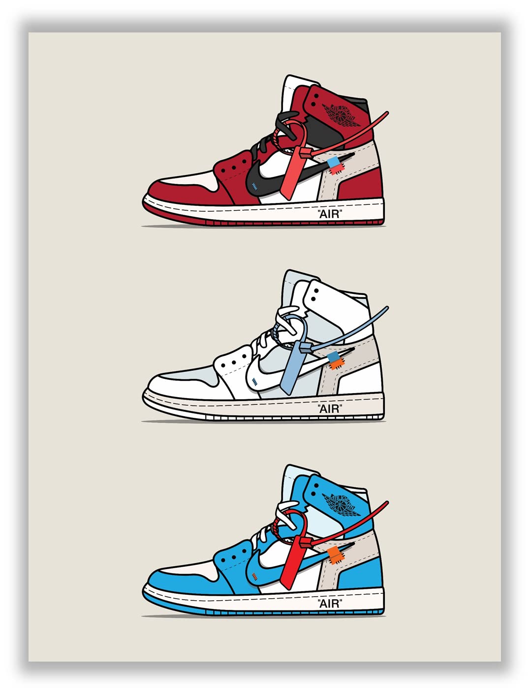 Off-White, Air Jordan 1, Nike, Illustration, Sneaker, HD, iPad-Hintergrundbild