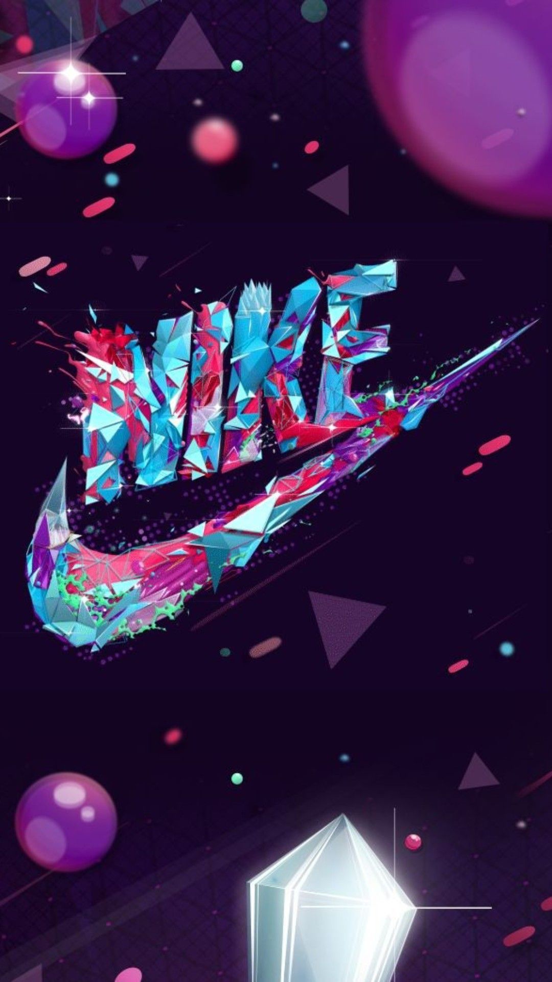 Nike, Logo, Bunt, Lila, Geometrisch, Full HD, Sperrbildschirm fürs iPhone