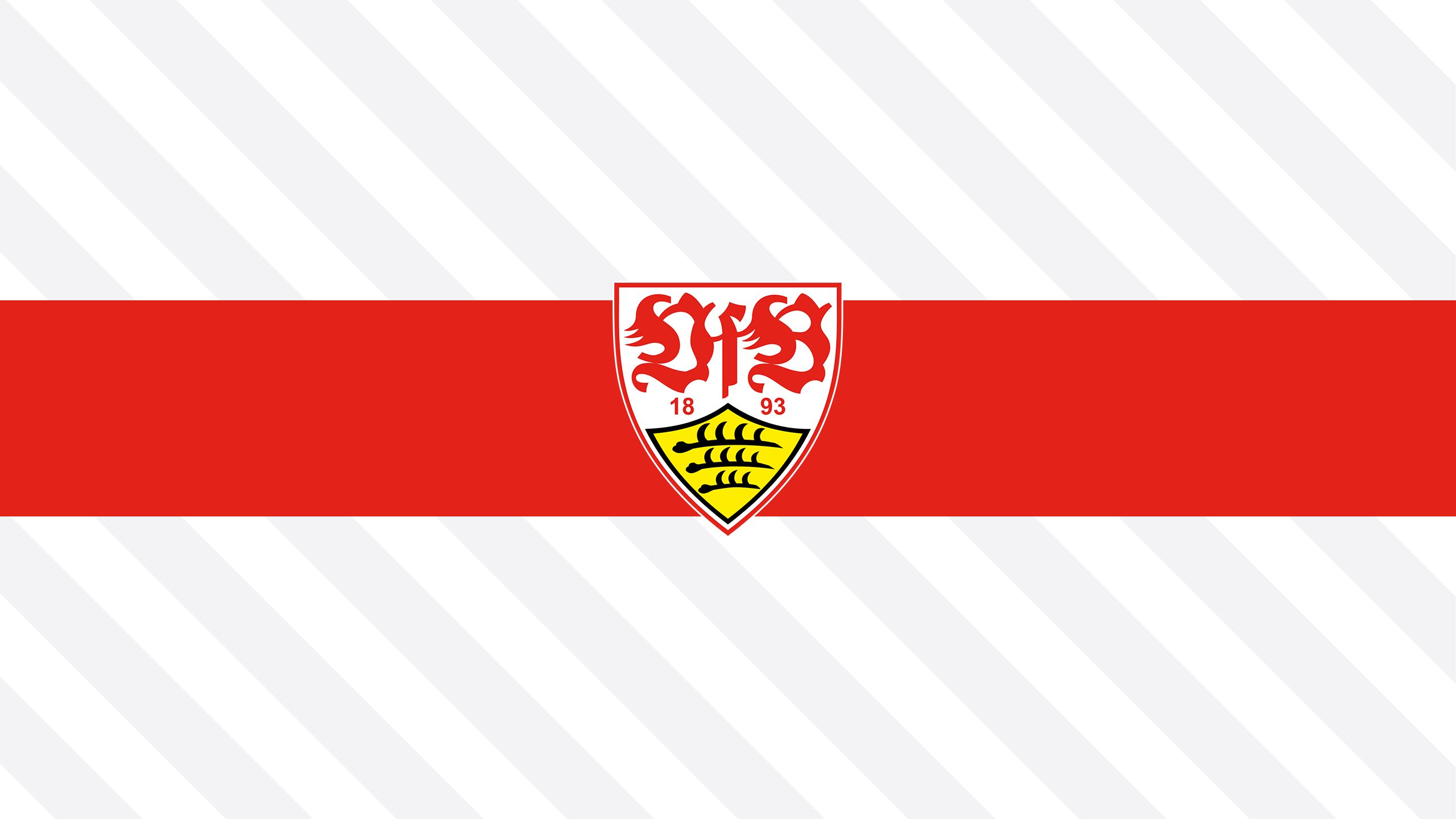 VfB Stuttgart, Wappen, Roter Brustring, Streifen, Minimalismus, 2K, Windows-Hintergrundbild