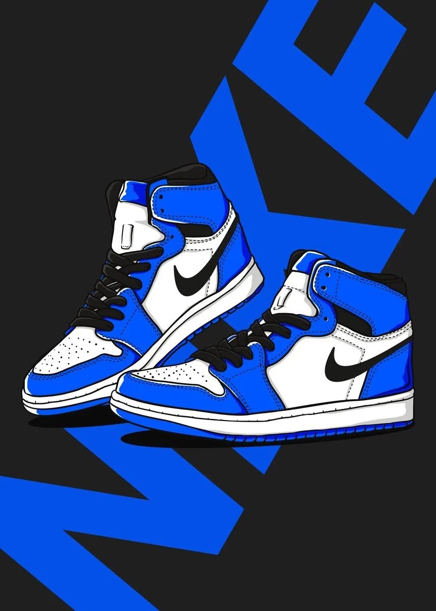 Nike, Air Jordan 1, Blau, Weiß, Sneaker, HD, iPad-Hintergrundbild