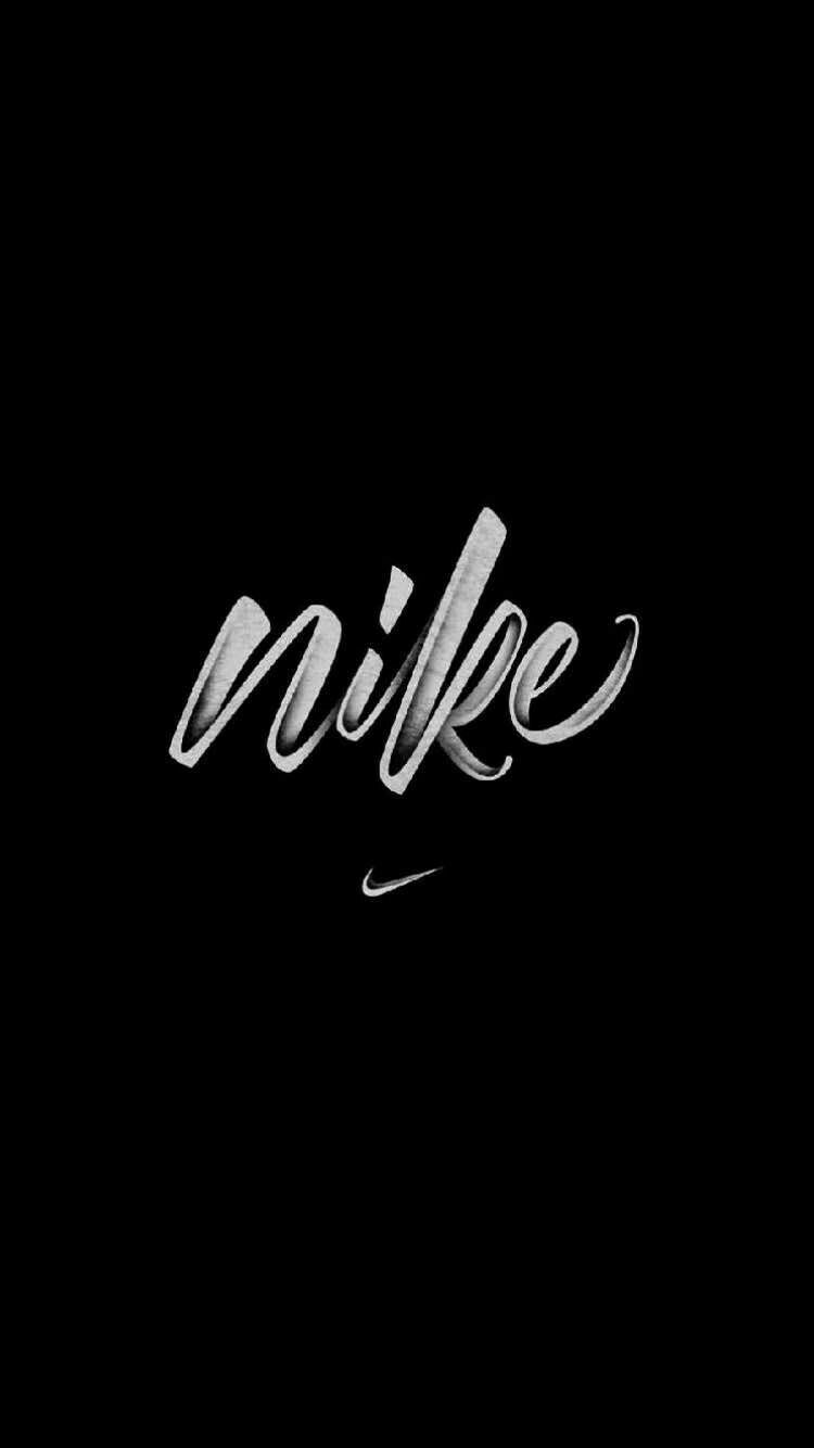 Nike, Schreibschrift, Schwarzer Hintergrund, Minimalistisch, Sperrbildschirm fürs iPhone