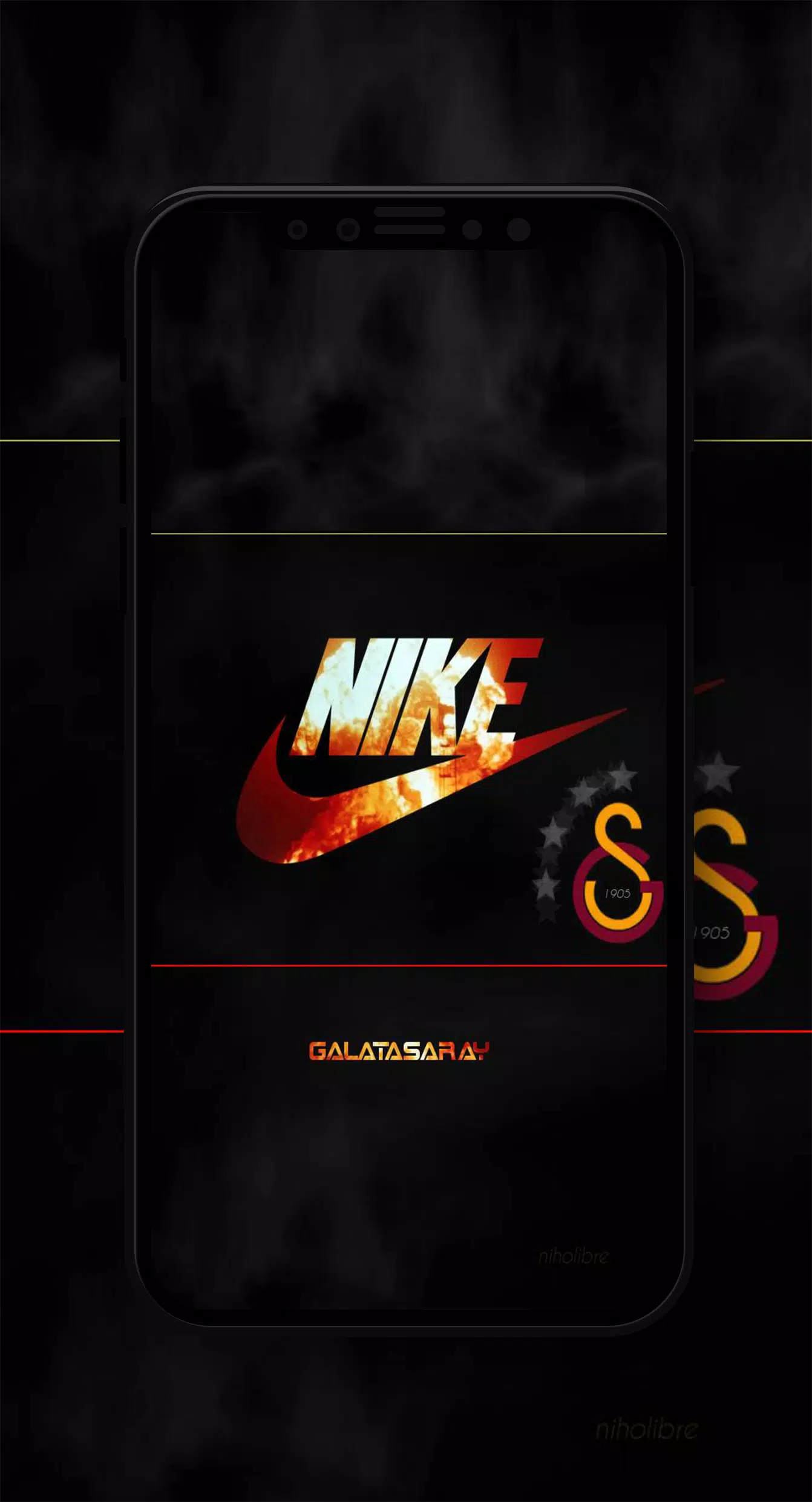 Nike, Logo, Feuer, Schwarz, Full HD, Hintergrundbild fürs Handy
