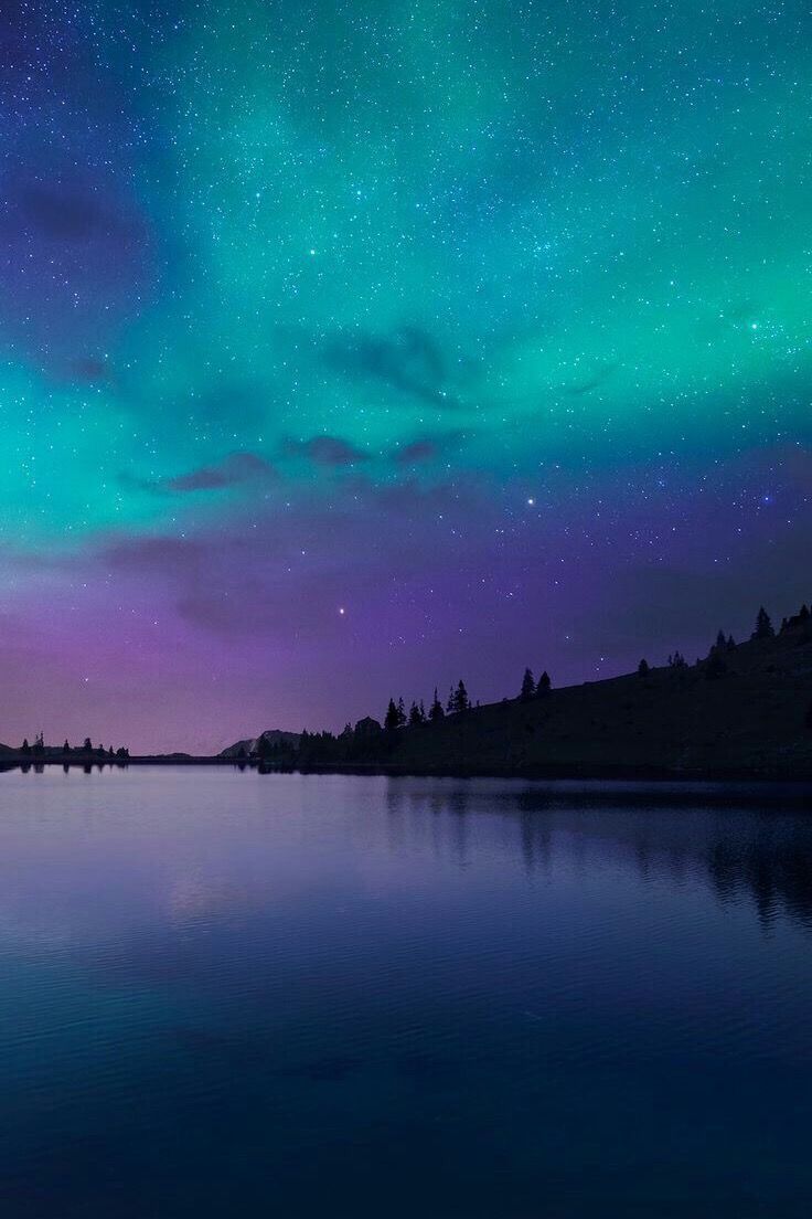 Sternenhimmel, See, Türkis, Ruhiges Wasser, HD, Handy-Hintergrund im Hochformat