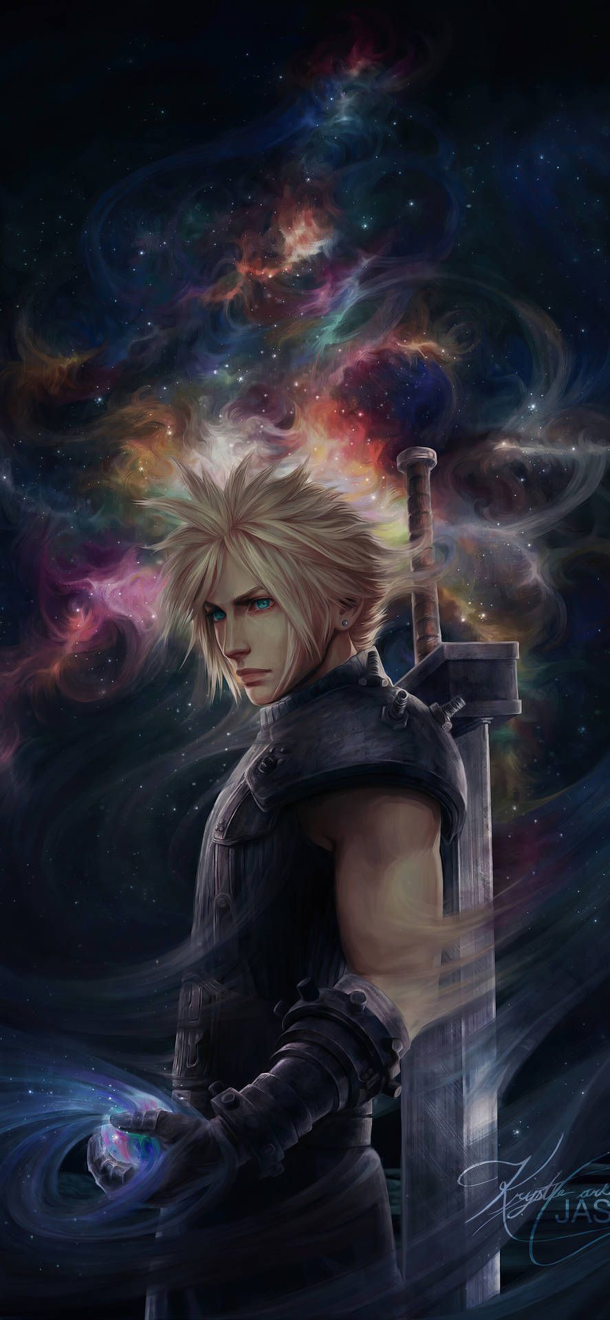 Cloud Strife, Final Fantasy VII, Schwert, Dunkel, Hochformat, HD, iPhone-Hintergrundbild