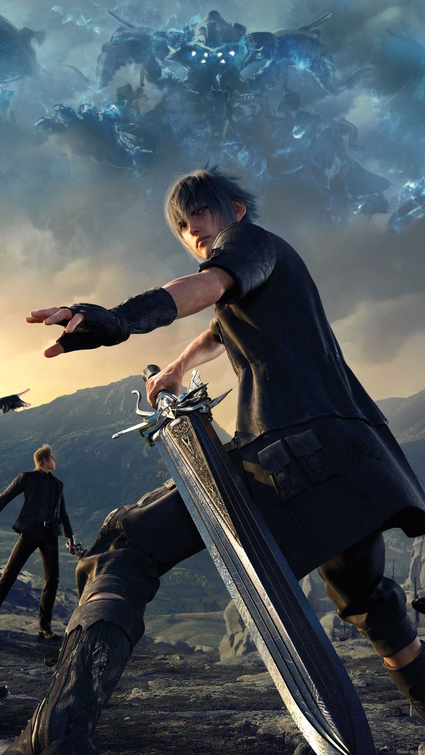 Noctis Lucis Caelum, Final Fantasy XV, Schwert, Himmel, Hochformat, QHD+, iPhone-Hintergrundbild