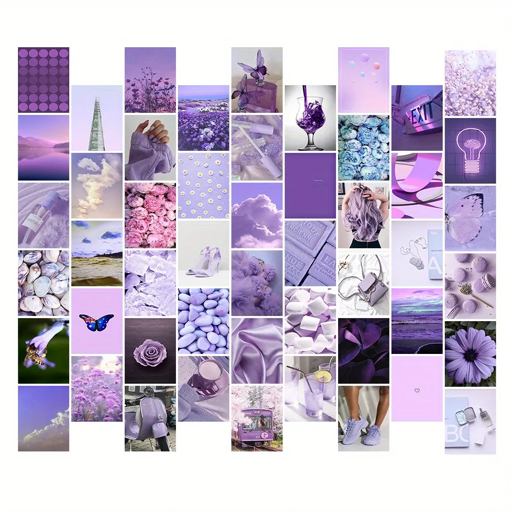 Collage, Lavendel, Lila Ästhetik, Pastellfarben, Hintergrundbild für iPad und Tablet