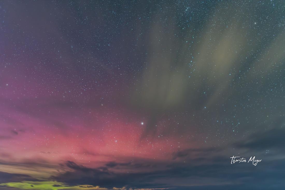 Polarlicht, Rosa, Sternenhimmel, Dämmerung, Hintergrund