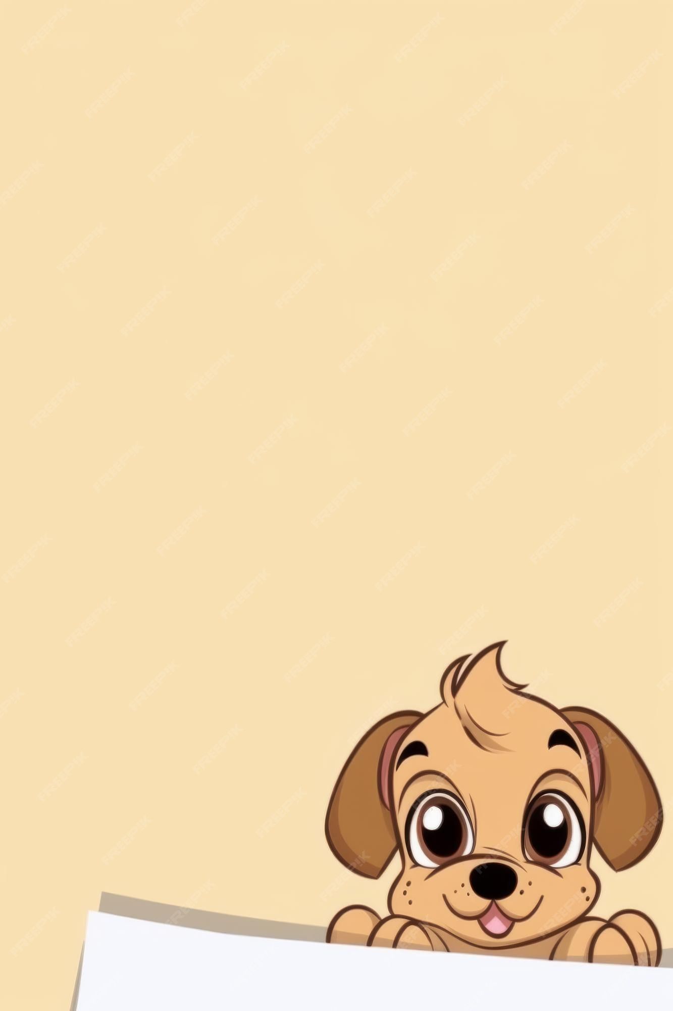 Welpe, Cartoon, Illustration, Gelb, Niedlich, Full HD, Handy-Hintergrund im Hochformat