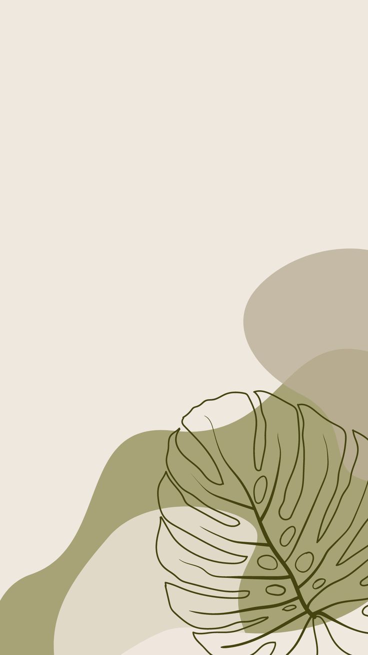 Boho, Blattillustration, Abstrakte Formen, Beige, Minimalismus, HD, iPhone-Hintergrundbild