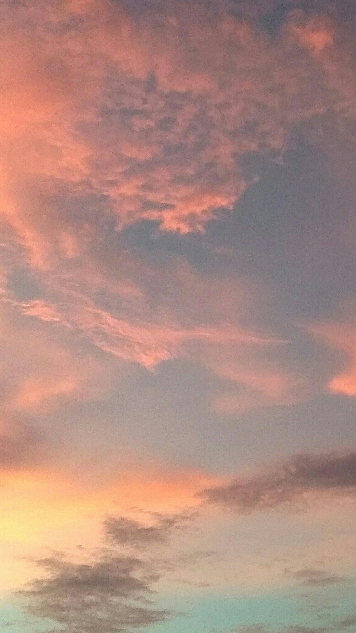 Wolken, Abendrot, Pastellhimmel, Dämmerung, Full HD, Handy-Hintergrund im Hochformat