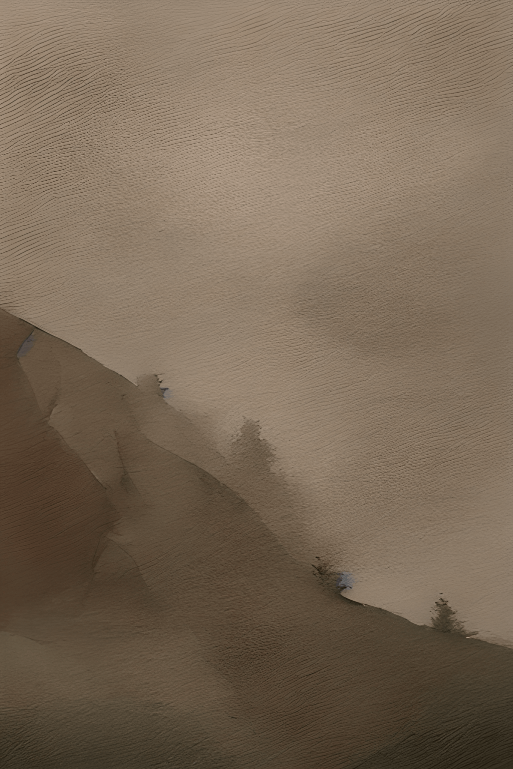 Nebel, Berghang, Sepia, Minimalismus, Hochformat, Hintergrundbild fürs Smartphone