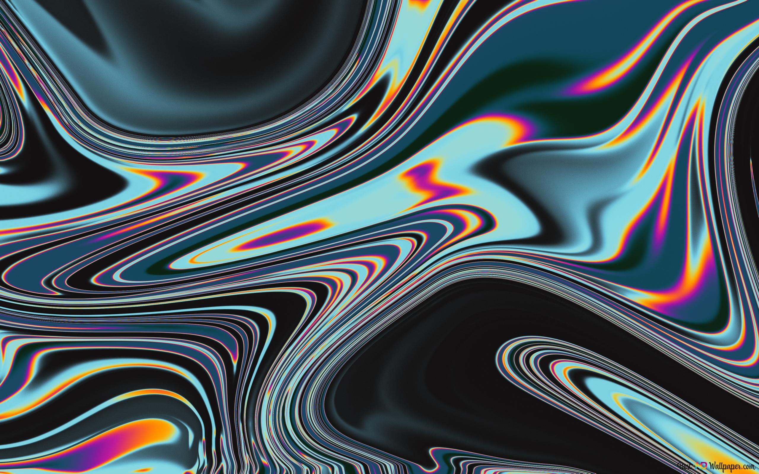 Flüssige Formen, Holografisch, Wellen, Abstrakt, Schillernd, 2K, MacBook-Hintergrundbild
