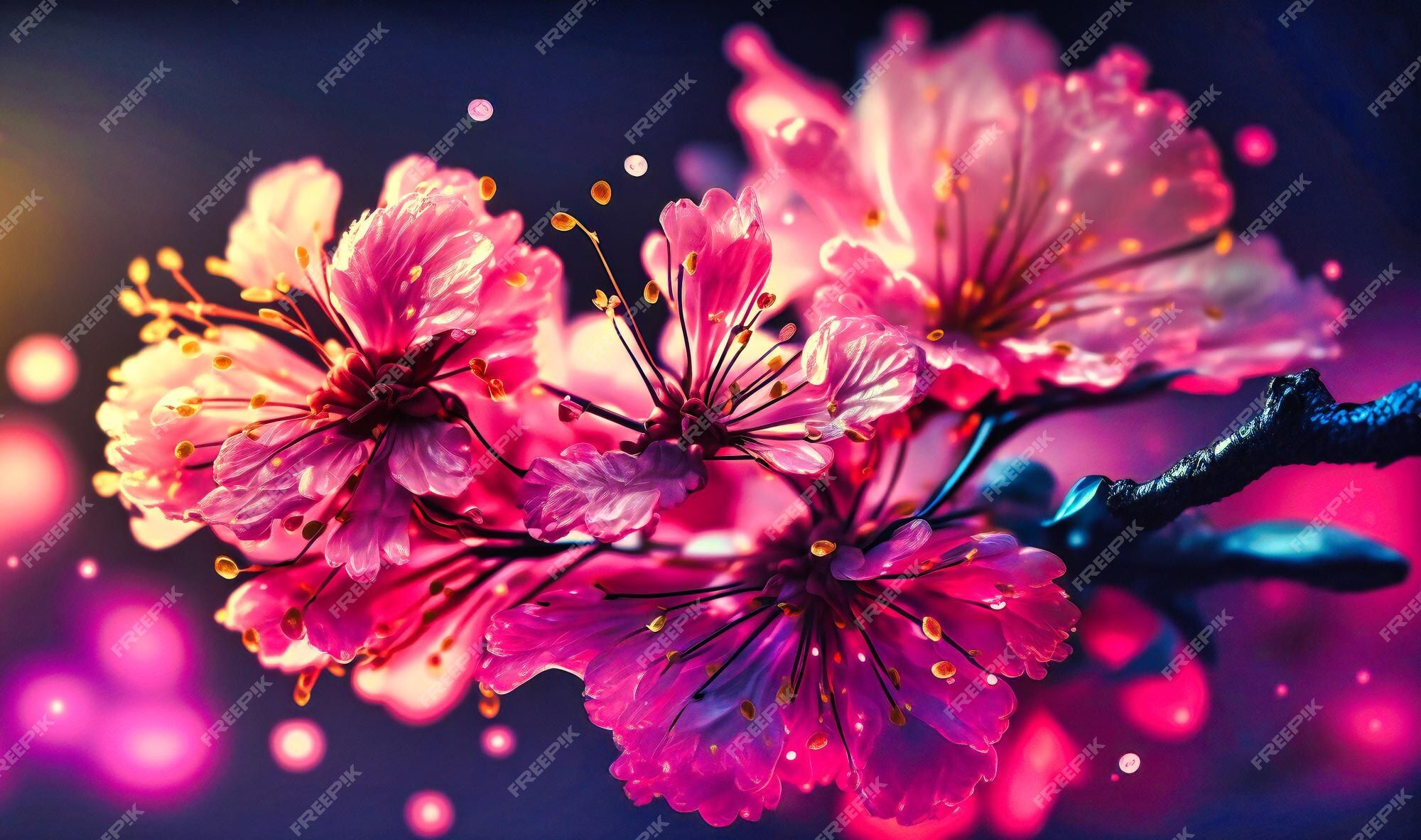 Kirschblüten, Bokeh, Pink, Digitale Kunst, Full HD, Desktop-Hintergrund für Windows