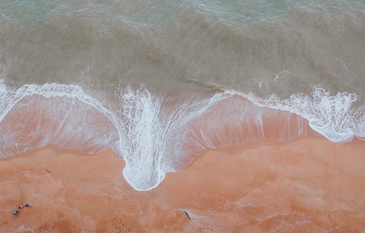 Strand, Wellen, Luftaufnahme, Sand, Gischt, Hintergrundbild