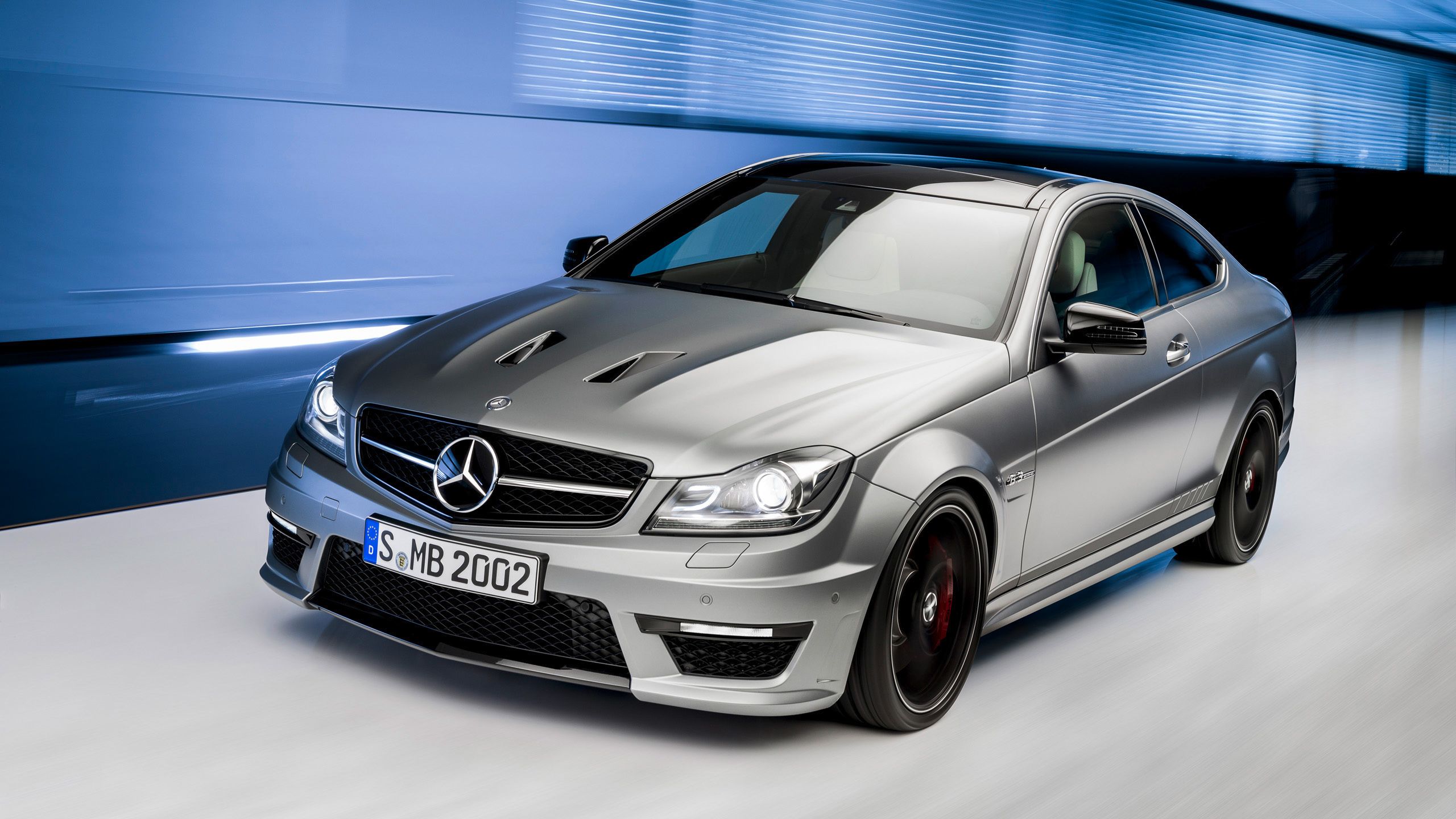 Mercedes-Benz C 63 AMG Edition 507, Mattgrau, Coupé, Studio, 2K, Laptop-Hintergrundbild