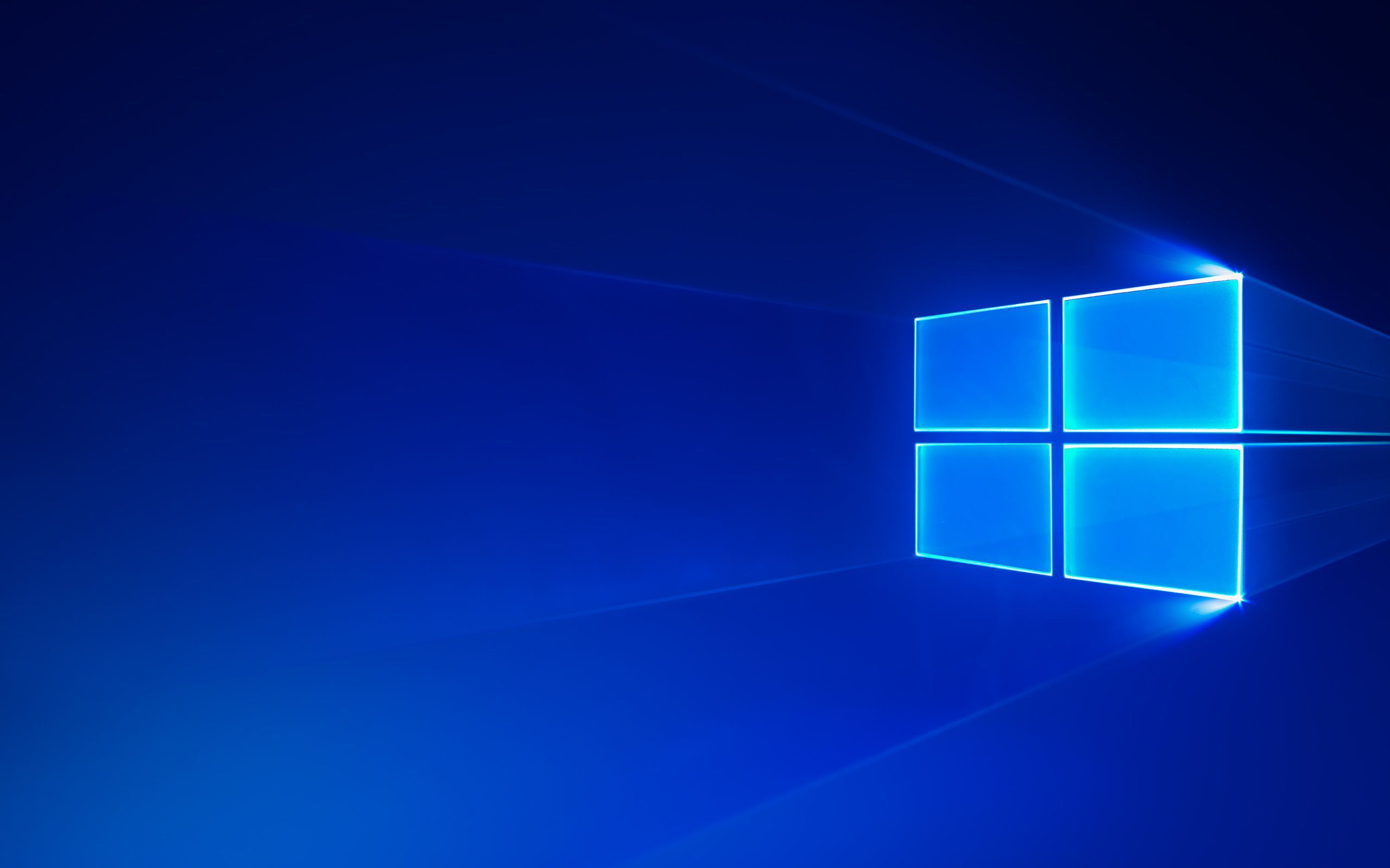 Windows 10, Windows-Logo, Blau, Lichtstrahl, Minimalistisch, 2K, Laptop-Hintergrundbild