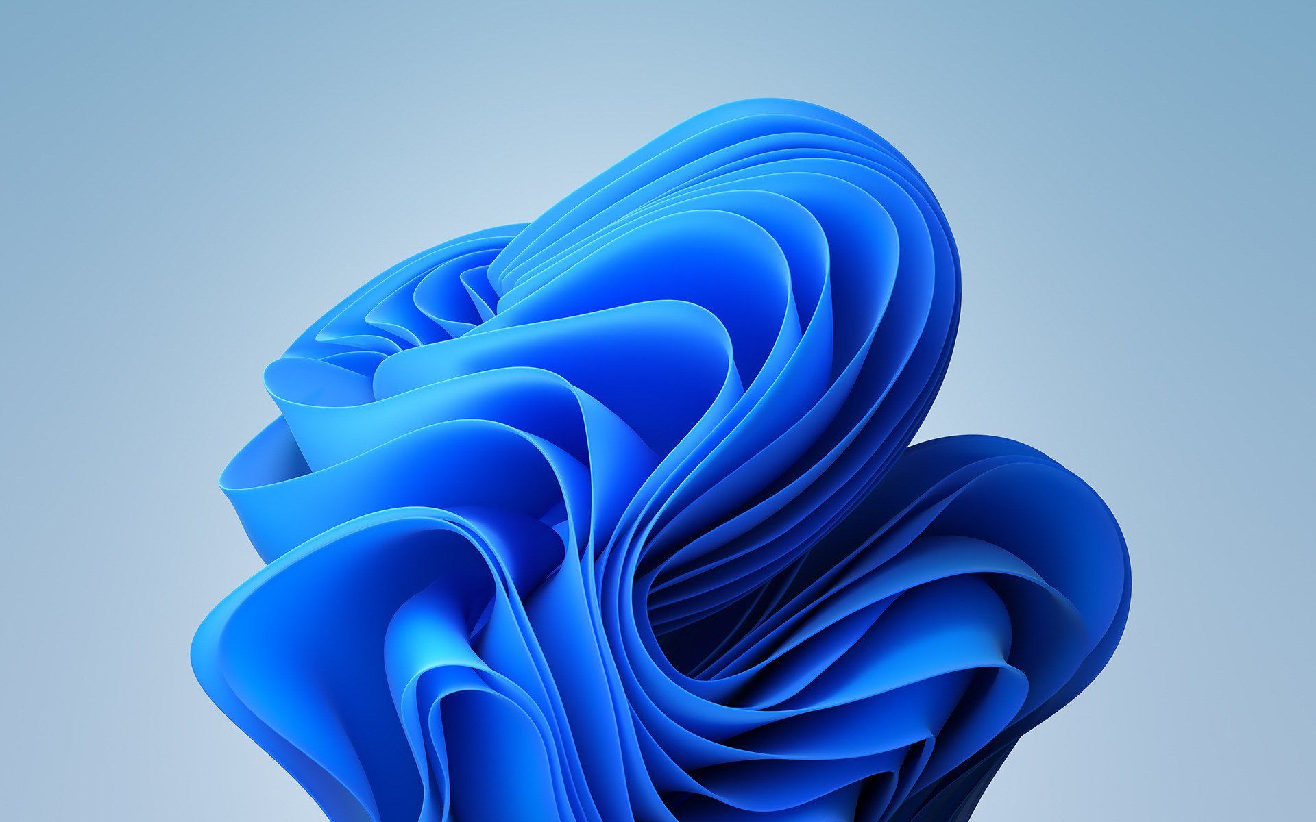 Windows 11, Bloom, Abstrakt, Blaue Form, Hellblauer Hintergrund, Full HD Wallpaper