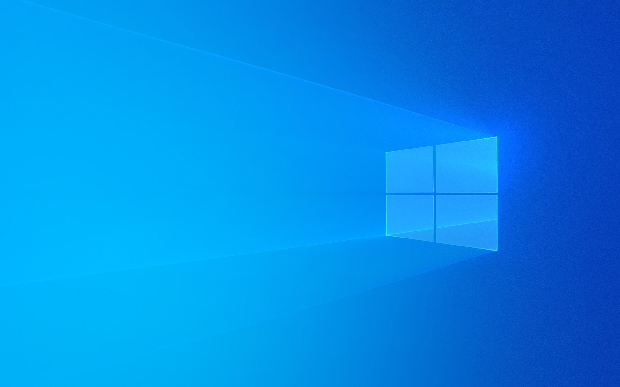 Windows 10, Windows-Logo, Hellblau, Minimalistisch, Lichtstrahlen, 2K, MacBook-Hintergrundbild