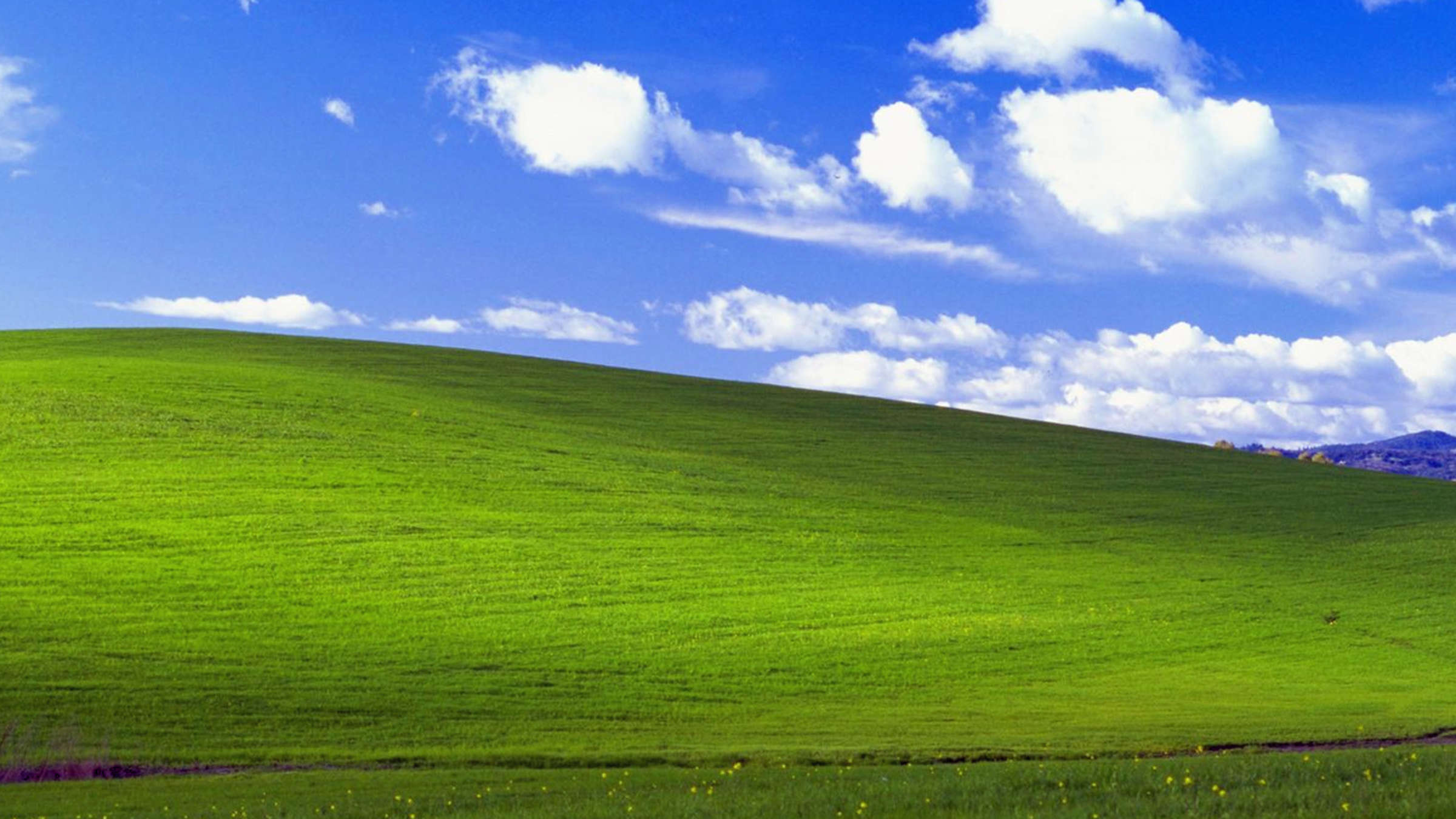 Bliss, Windows XP, Microsoft, Grüner Hügel, Blauer Himmel, Wolken, Full HD, PC-Hintergrundbild