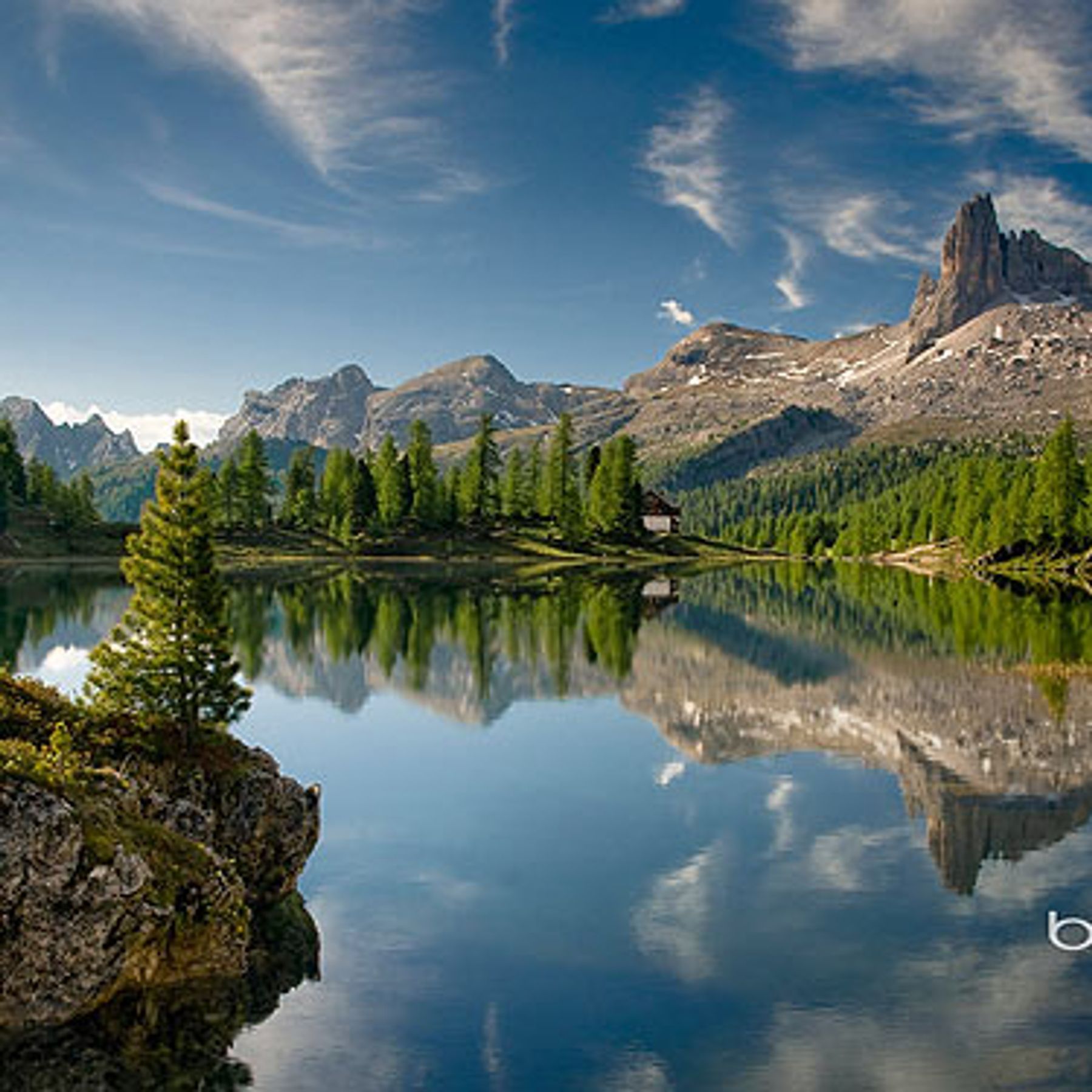 Lago Federa, Dolomiten, Italien, Bergsee, Spiegelung, Wald, HD, Tablet-Hintergrund