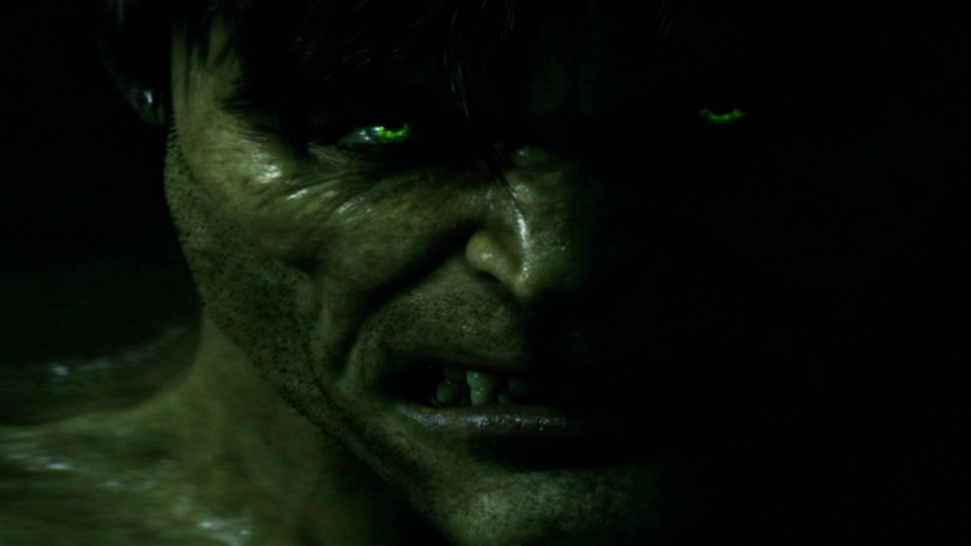 Hulk, Gesicht, Grüne Augen, Nahaufnahme, Dunkel, 1920x1080, Full-HD-Hintergrundbild für PC