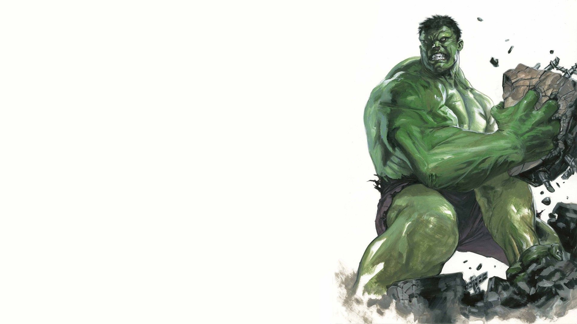 Hulk, Felsbrocken, Weißer Hintergrund, Kraft, Full HD Wallpaper