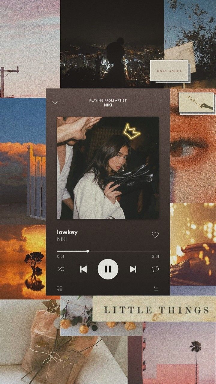 Collage, Musikplayer, Ästhetik, Warme Töne, Vintage, HD, Sperrbildschirm fürs iPhone