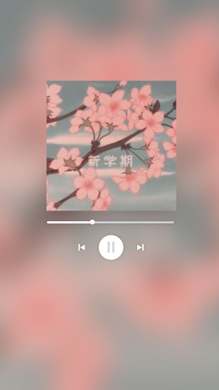 Musikplayer, Kirschblüten, Rosa, Unscharf, Aesthetic, Hochformat, Hintergrundbild fürs Smartphone