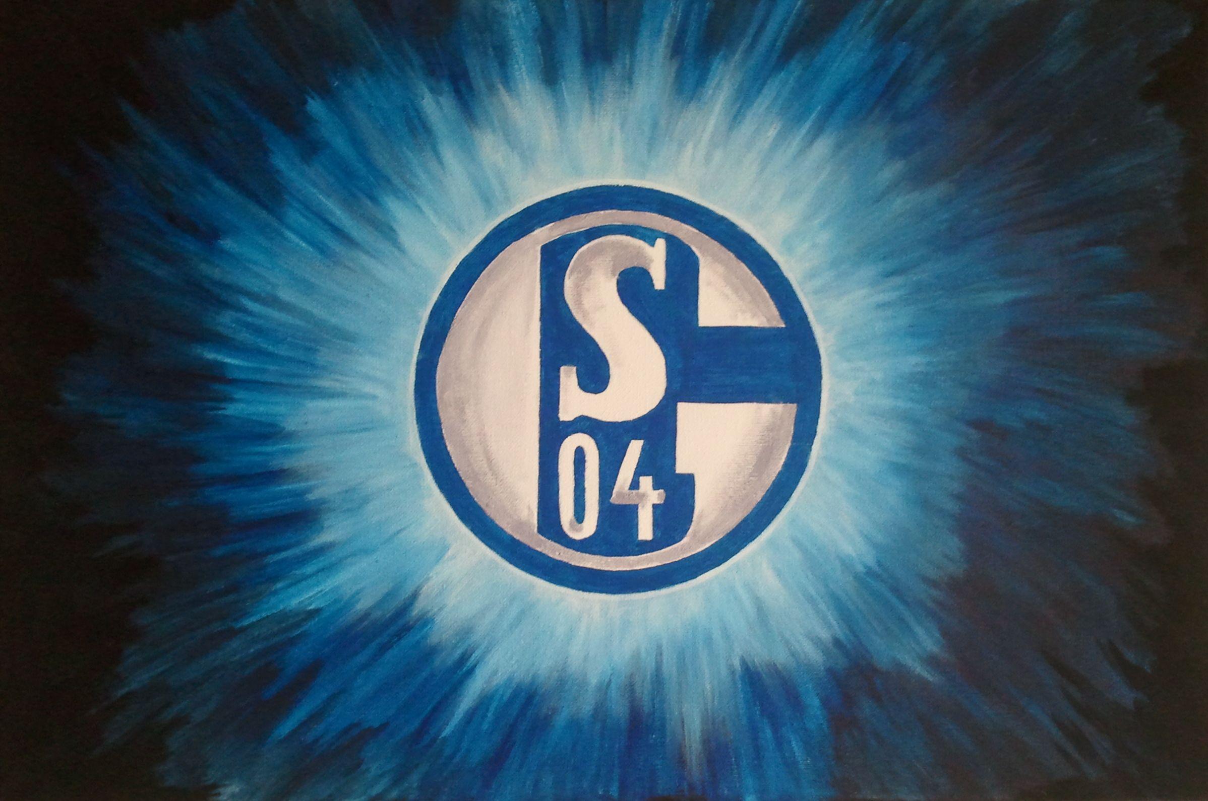 Schalke 04, Logo, Strahlen, Blau, Explosion, Full HD, Desktop-Hintergrund für Windows