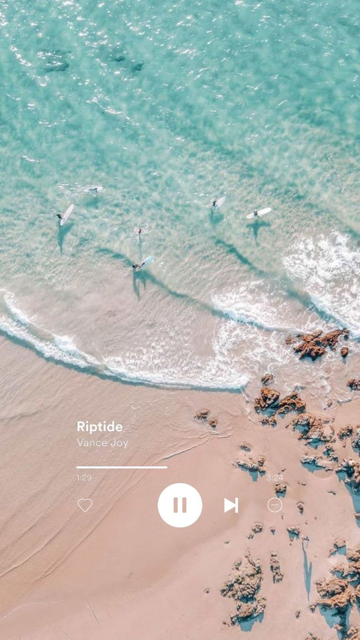 Musikplayer, Strand, Meer, Wellen, Luftaufnahme, Türkis, HD, Handy-Hintergrundbild