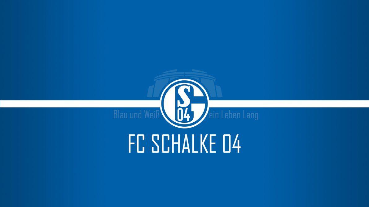 FC Schalke 04, Logo, Blauer Hintergrund, Minimalistisch, Blau und Weiß ein Leben lang, Wallpaper