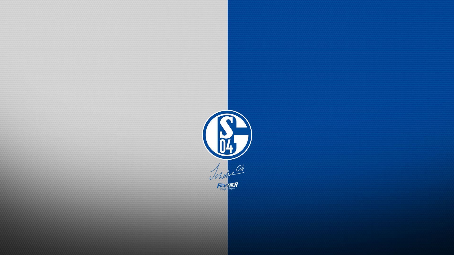 Schalke 04, Wappen, Grau-Blau, Minimalistisch, Unterschrift, Full HD, Laptop-Hintergrundbild