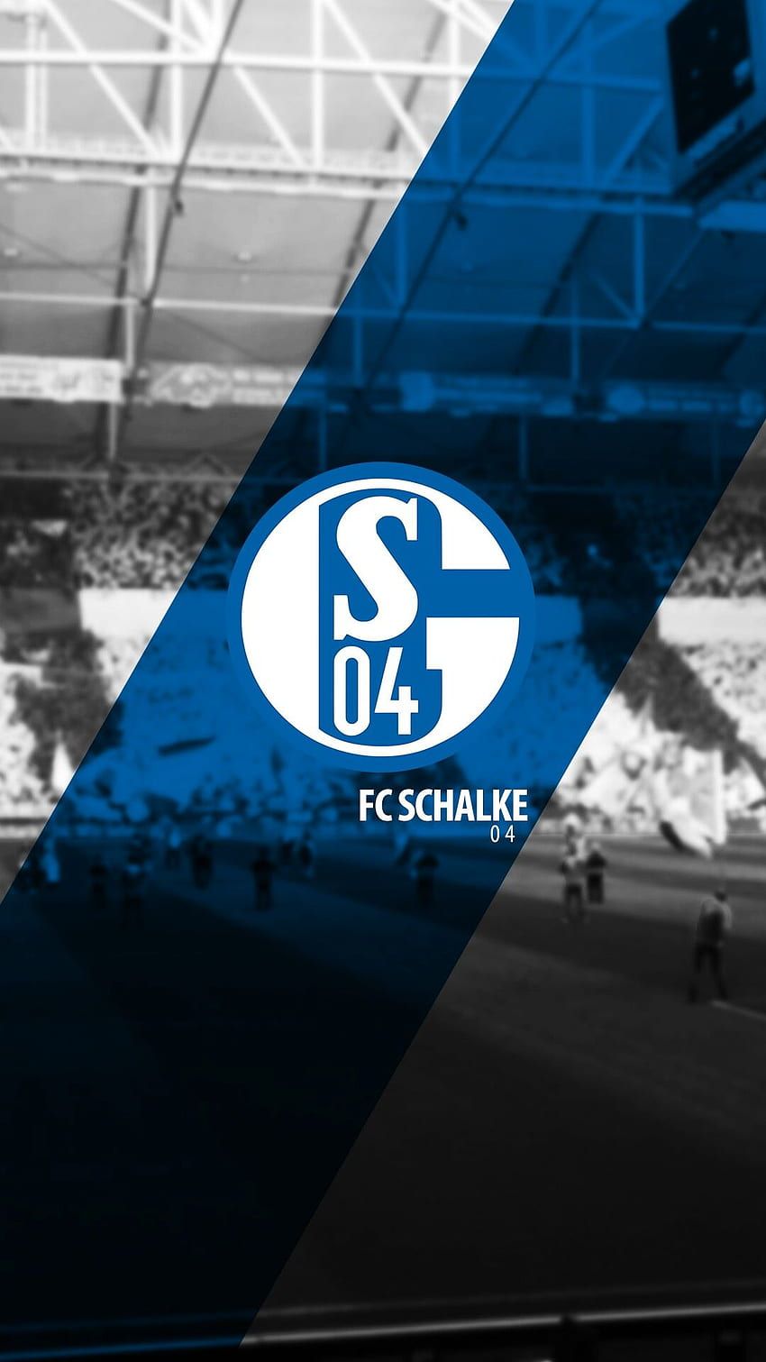 FC Schalke 04, Logo, Stadion, Diagonal, Schwarz-Blau, Hochformat, Hintergrundbild fürs Smartphone