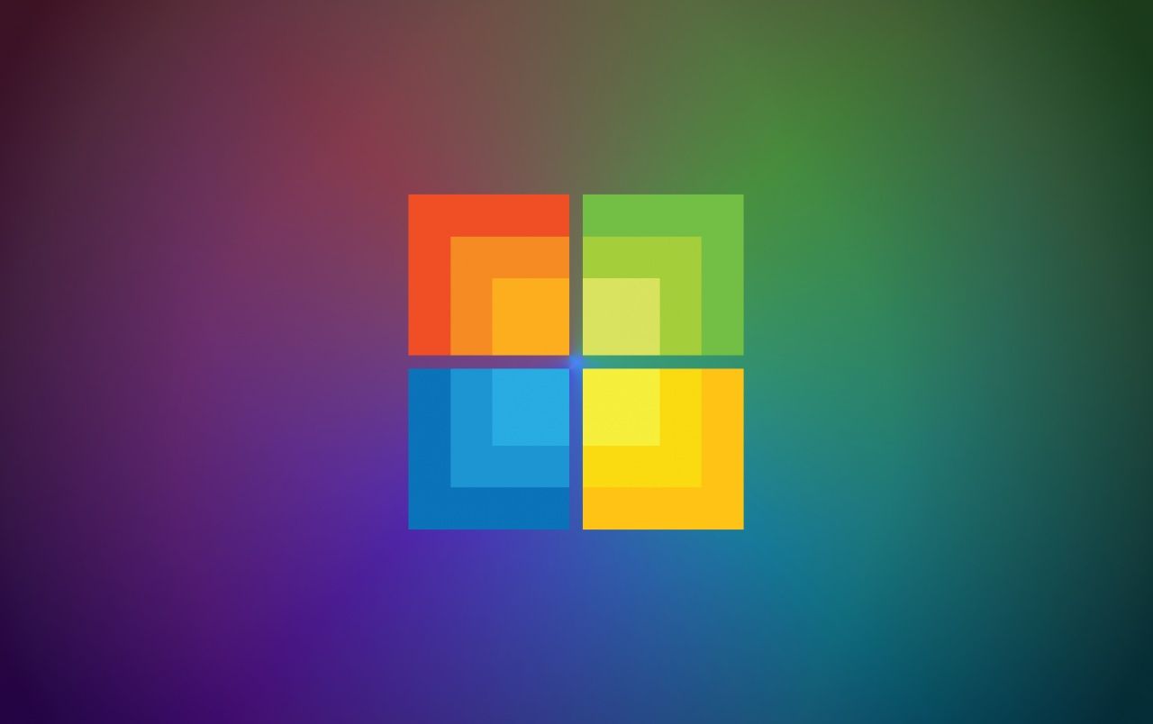 Microsoft-Logo, Microsoft, Farbverlauf, Bunte Quadrate, Minimalistisch, HD, PC-Hintergrundbild