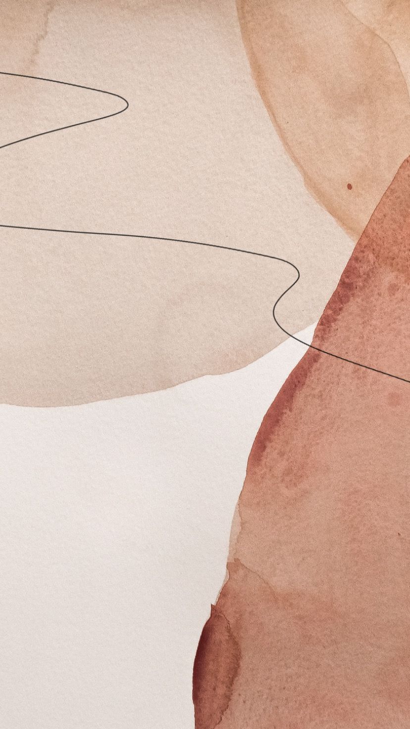 Aquarell, Abstrakte Formen, Linien, Terrakotta, Hochformat, Hintergrundbild fürs Smartphone