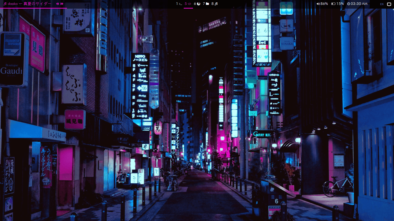 Straße, Stadt bei Nacht, Neonschilder, Hochhäuser, Blau, HD, PC-Hintergrundbild