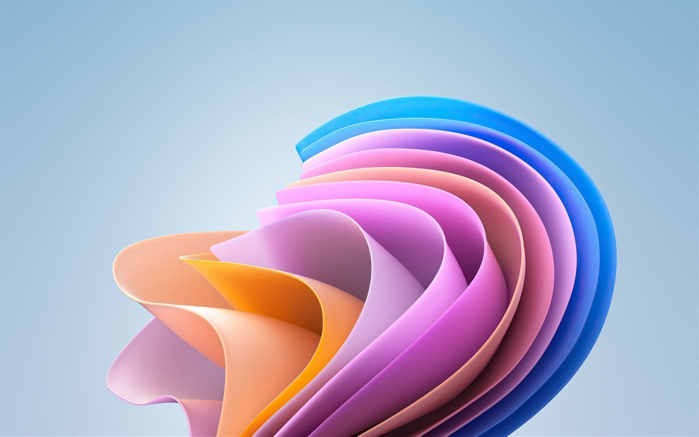 Windows 11, Bloom, Abstrakt, Rosa, Orange, Hellblau, HD, Hintergrundbild für den PC