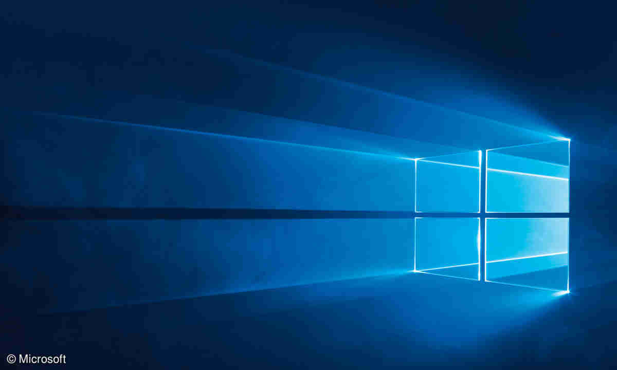 Windows 10, Windows-Logo, Microsoft, Lichtstrahlen, Blau, Hintergrund