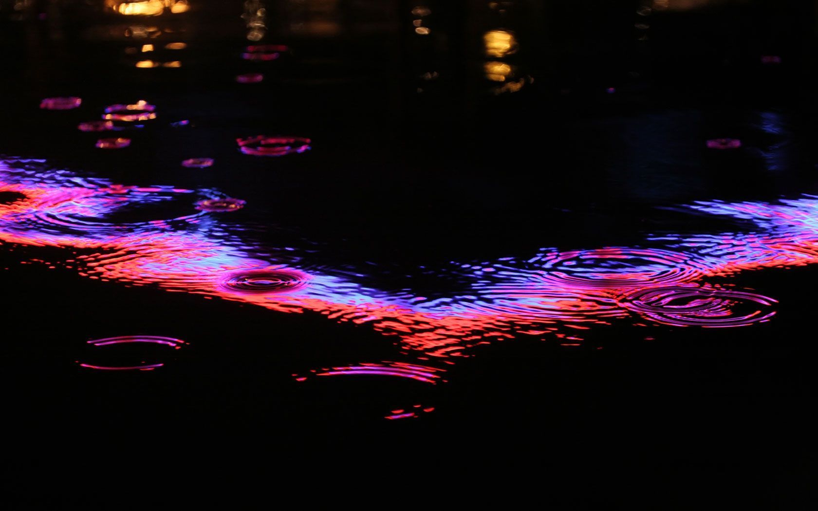 Wasser, Spiegelung, Neonlicht, Dunkel, Pink, 16:10, HD-Hintergrundbild für den Desktop